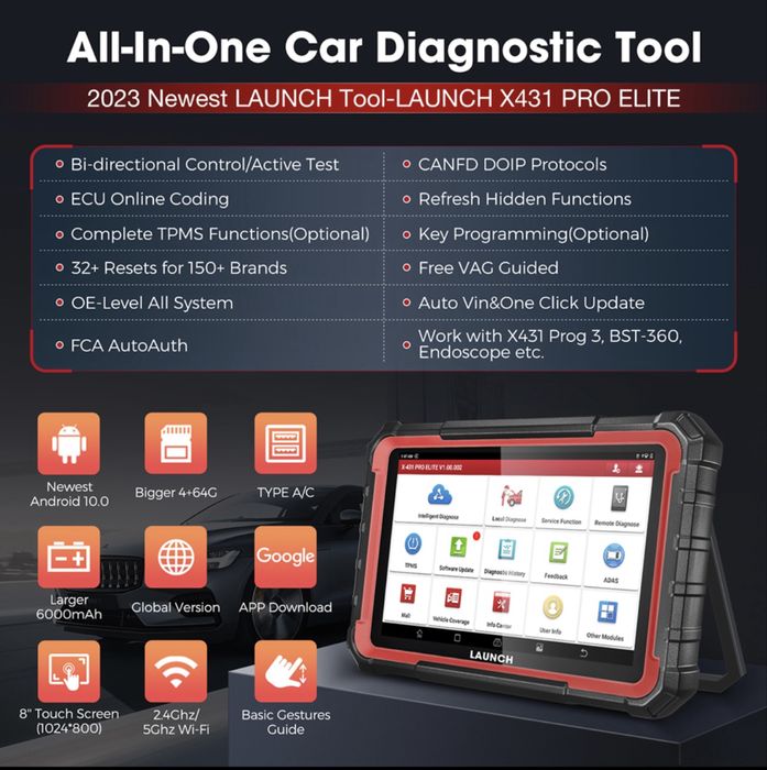 Launch X431 PROS ELITE Tester diagnoză auto profesional NOU Sigilat