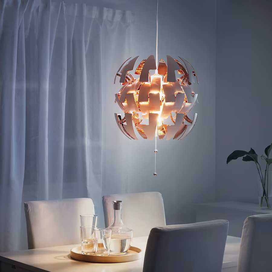 Lampa Ikea Death Star Alb/Rose Gold