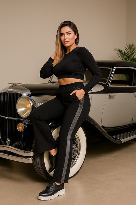 Непревзойденный стиль: Широкие брюки премиум-класса с трендовой полос