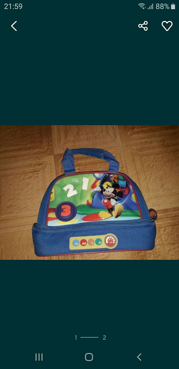 Genta de școală Disney Mickey Mouse și Prințesa Bella și Aurora .