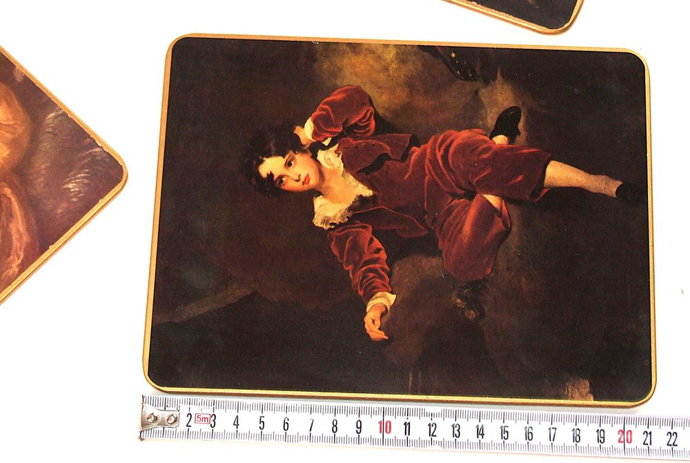 Set 6 litografii dupa tablouri celebre, suport lemn, Made in England