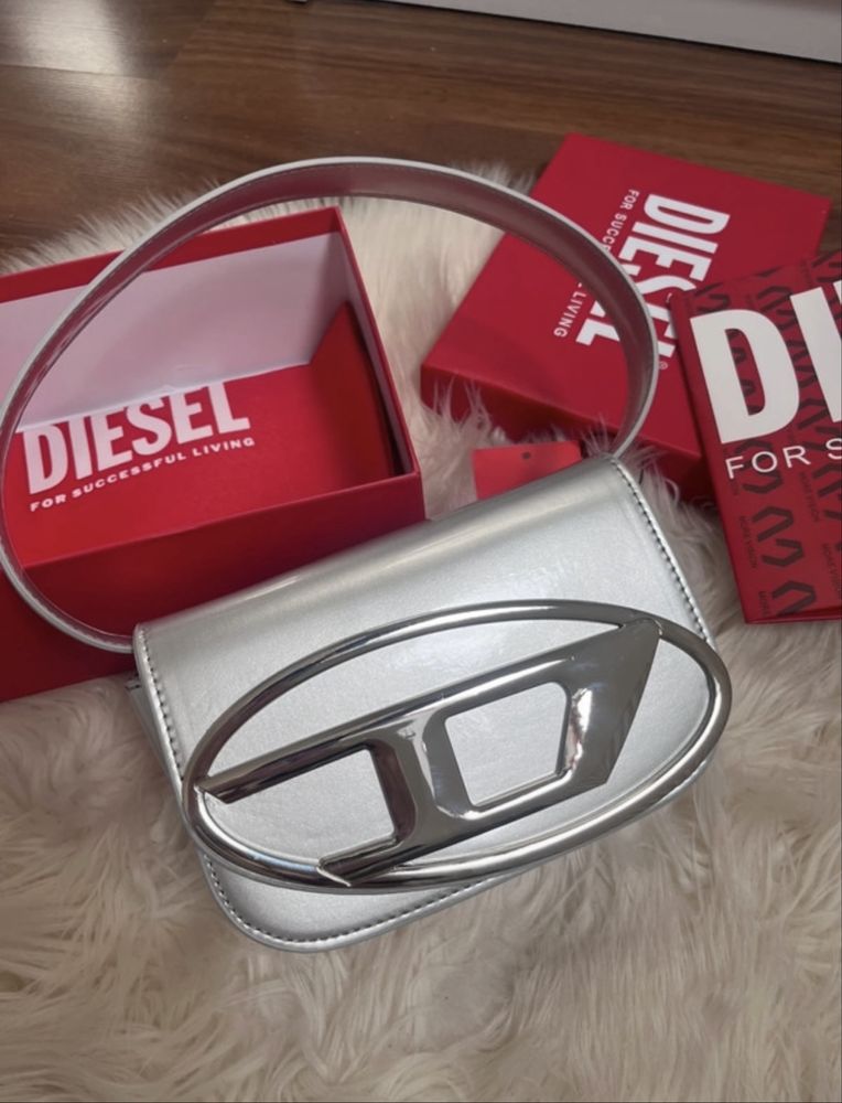 Geanta Diesel 1DR Silver Argintie