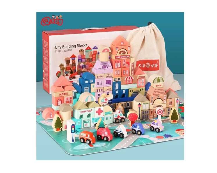 Лего Деревянный конструктор - 115 деталей Magic Color City Есть дост