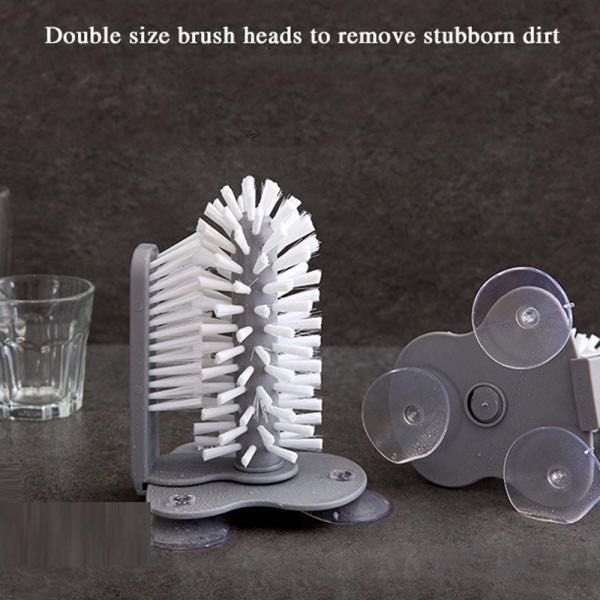 360 ° Двойна домакинска четка за миене на чаши с вакуум