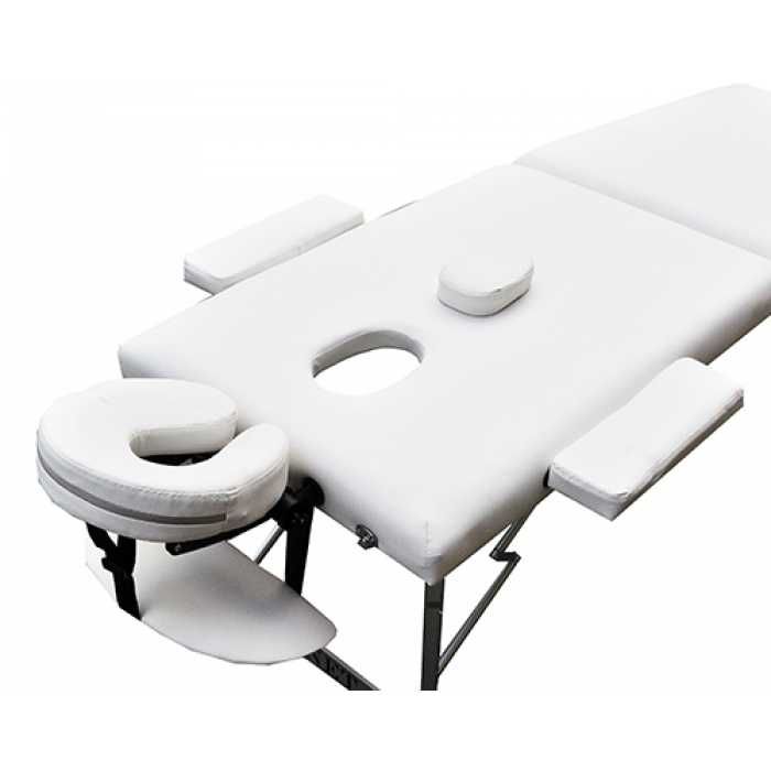 Сгъваема масажна кушетка, 2 зони, алуминий ZET-1044 размер S бяла