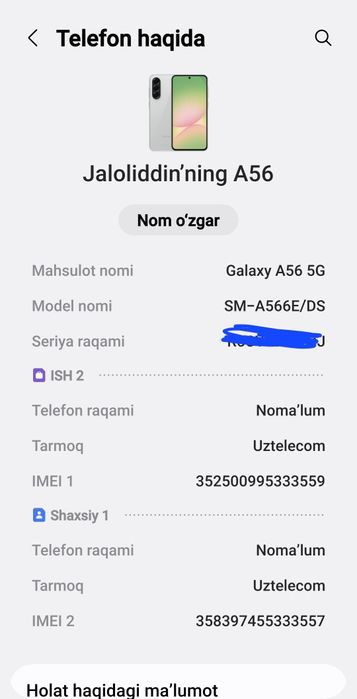 Samsung a56 8..256 oq srochno