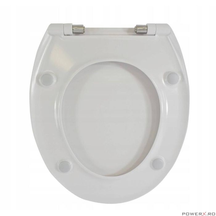 Capac de WC alb-auriu, inchidere silentioasa, duroplast, 37,5x42