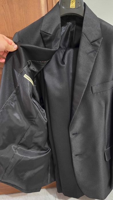 Costum Diasim barbati negru lucios (sacou + pantaloni) marimea 46