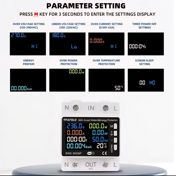 Contor de energie inteligent
63A Tuya WIFI