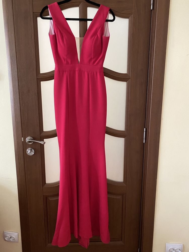 Rochie sirena fucsia XS triplu voal