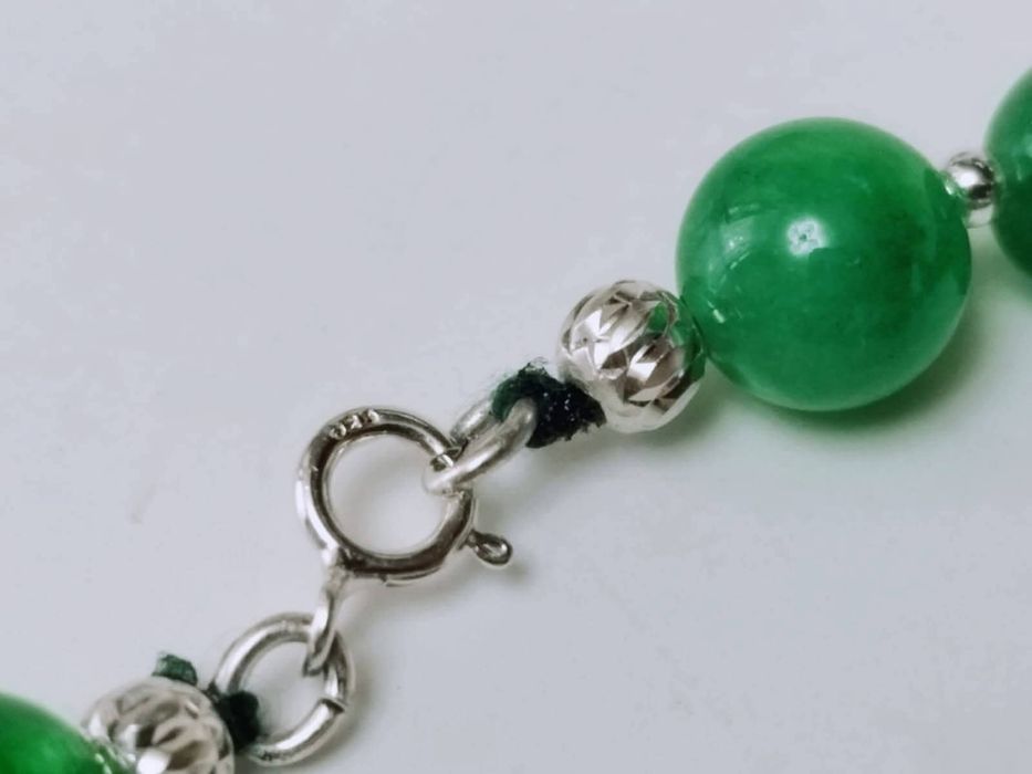 Bratara din argint de 925 si pietre semipretioase, de jad verde