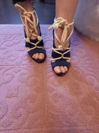 Sandale noi albastre stil nautic H&M -MODEL RAR