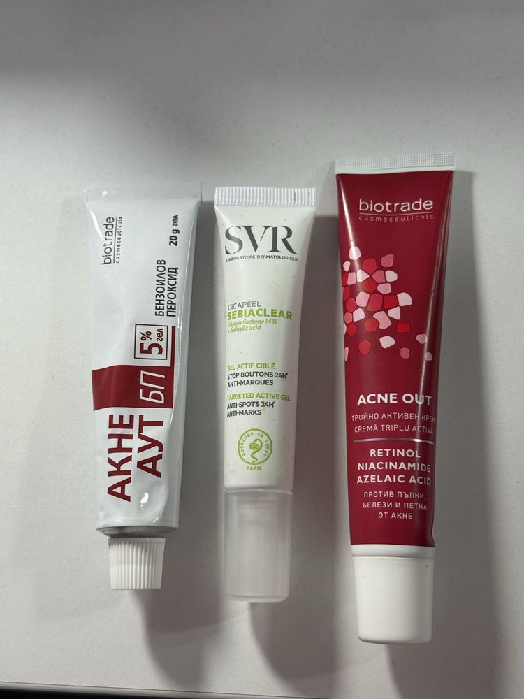 Кремове Acne Out, SVR против акне и белези