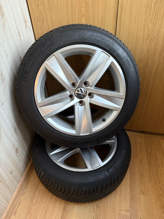 215/55 R17 Jante VW + Anvelope iarna Michelin Alpin 5 (aproape noi)