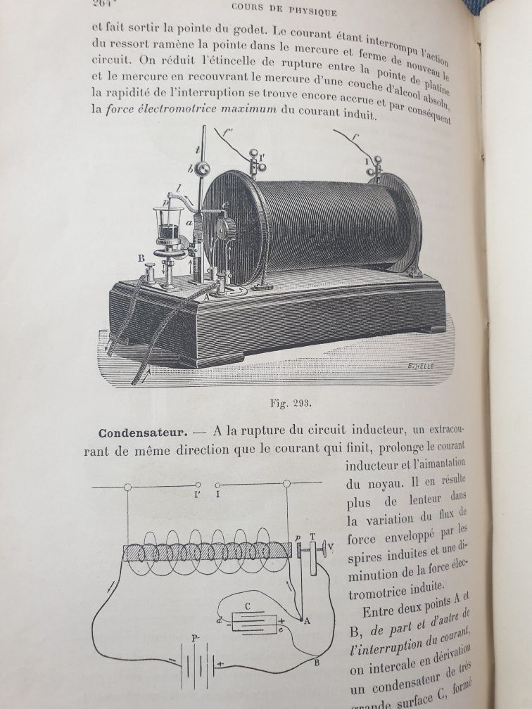 Carte tratat elementar de fizica, an 1895, lb franceza, Edouard Branly