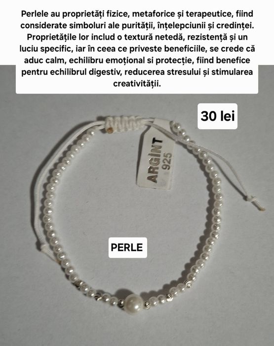 Brățări cu pietre semiprețioase și biluțe din argint