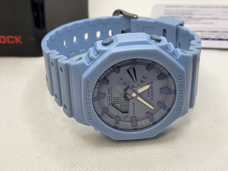 Ceas Sport Casio G-Shock GA-2100 Neon Blue – Nou, Garanție 2 Ani