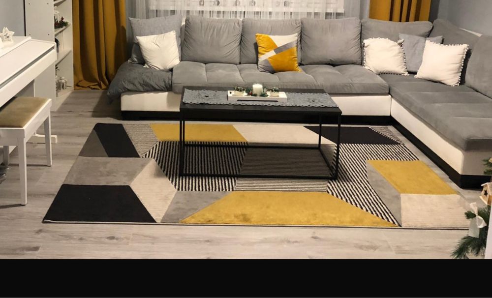 Covor 160 x230 si 2 draperii black out mustar