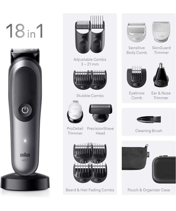 Aparat de tuns 18 in 1, Braun All-in-One Series 7, AIO7585