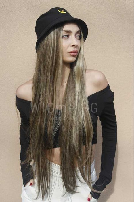 Дълга тъмноруса лейс фронт перука Зейна