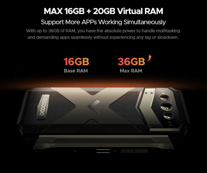 DOOGEE V Max Plus - Голяма батерия, 36GB RAM 512 GB ROM 200 MP camera