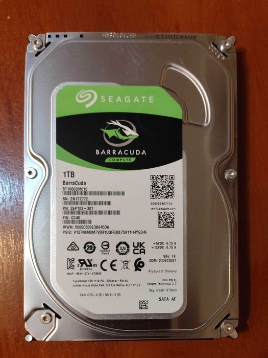 Жесткий диск HDD 1Tb Seagate Barracuda (ST1000DM010), 3.5", 64Mb
