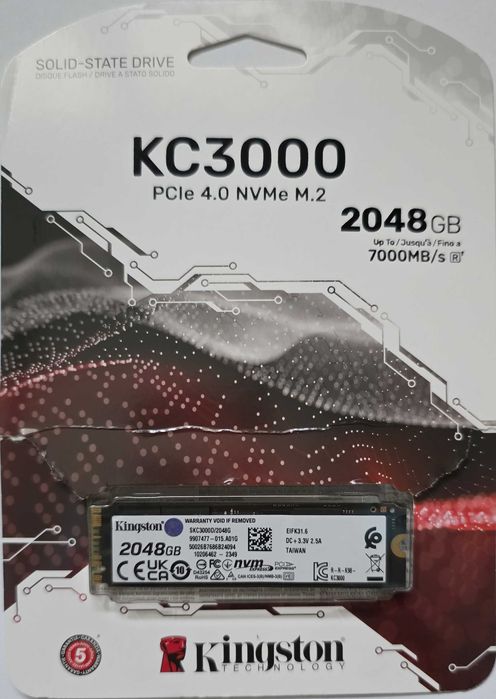 SSD notebook Kingston KC3000 2TB PCI Express 4.0 x4 M.2 2280 garantie