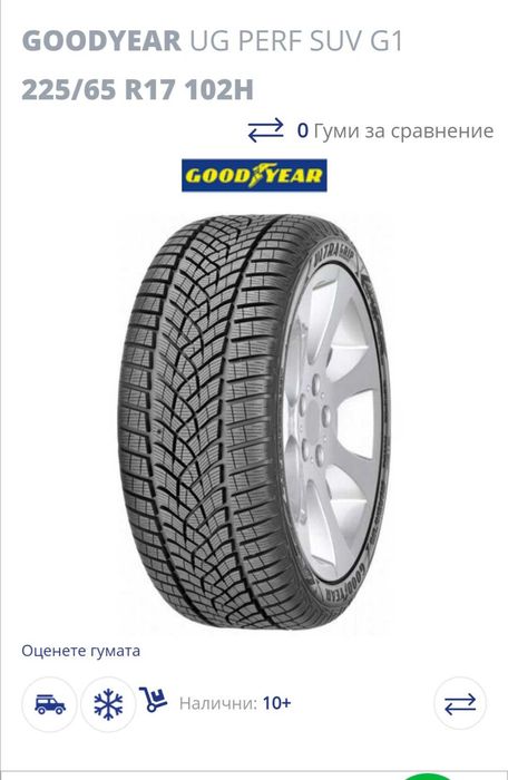 Зимни гуми за джип/Goodyear UltraGrip Performance+ SUV 225/65 R17 102H