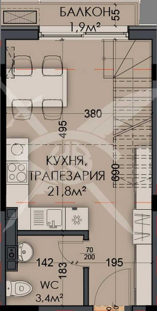 Продава се Двустаен апартамент в Варна, Виница - 123 кв.м за 1061 €/кв.м - Снимка #1