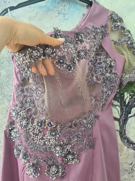 Rochie de ocazie lila cu dantela