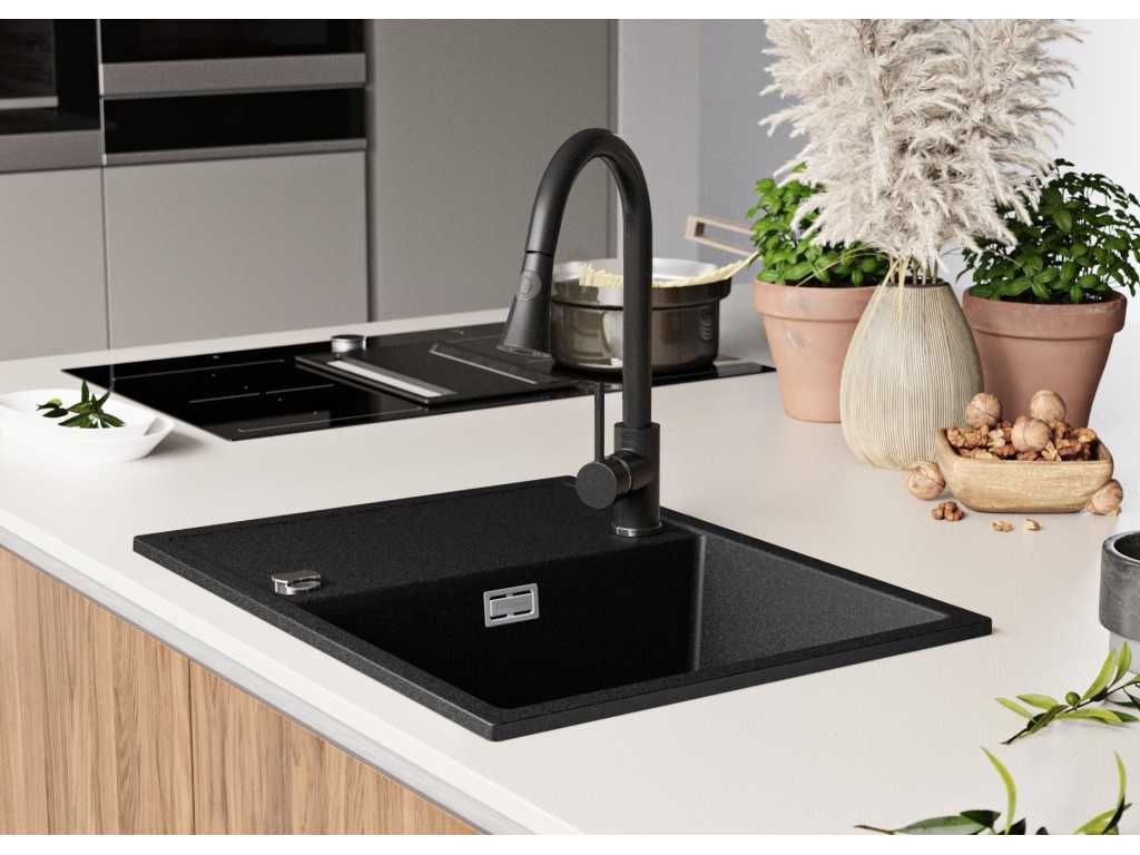 Кухненска мивка от Гранит модел Ибиса 620 Компакт - графит