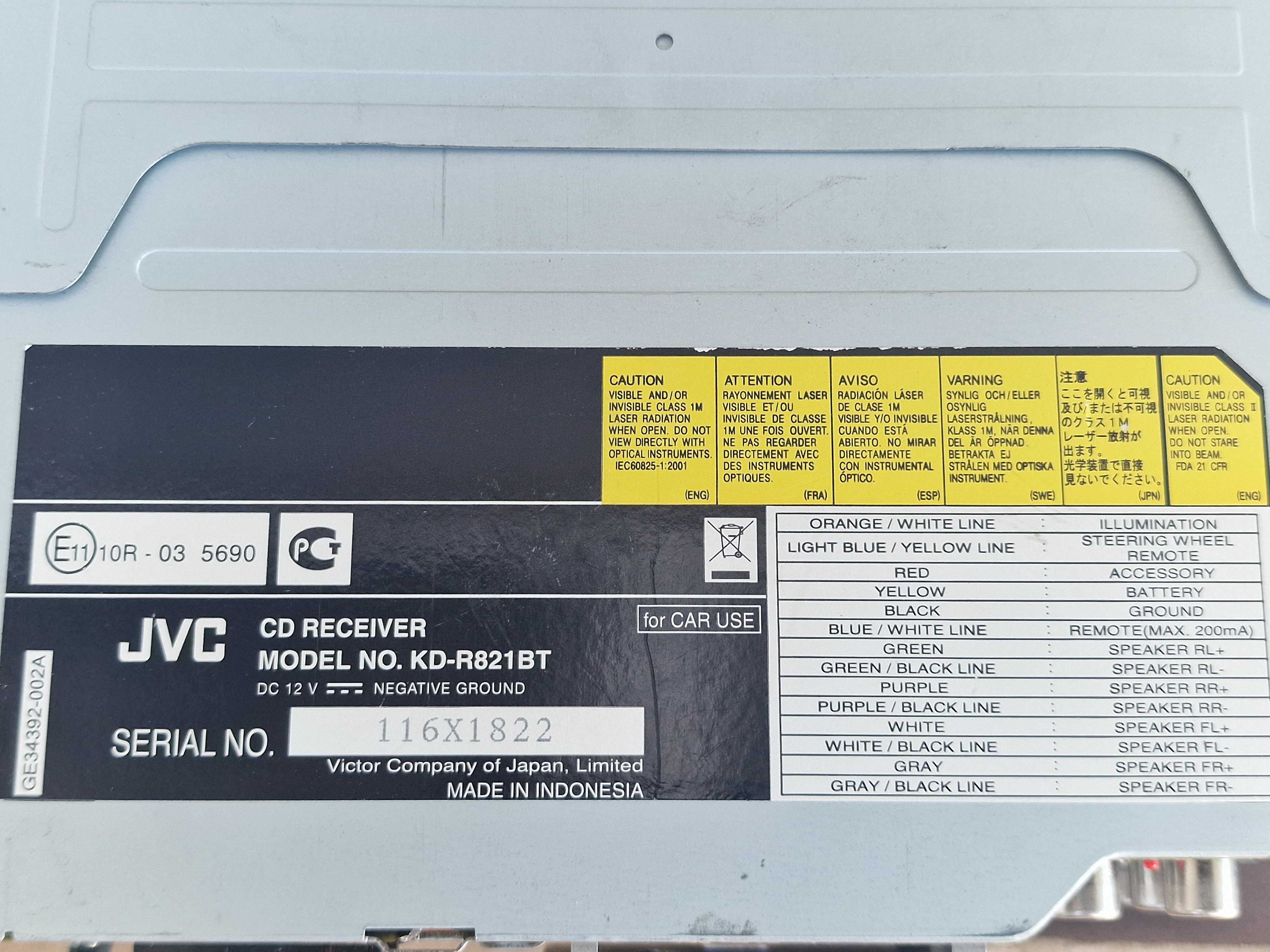 JVC KD-R821BT | CD Player auto MP3