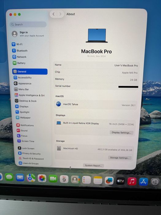 Apple Macbook Pro 16 M4 Pro 24 GB Ram Гаранция