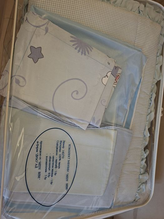 Бебешка кошара с матрак и спален комплект