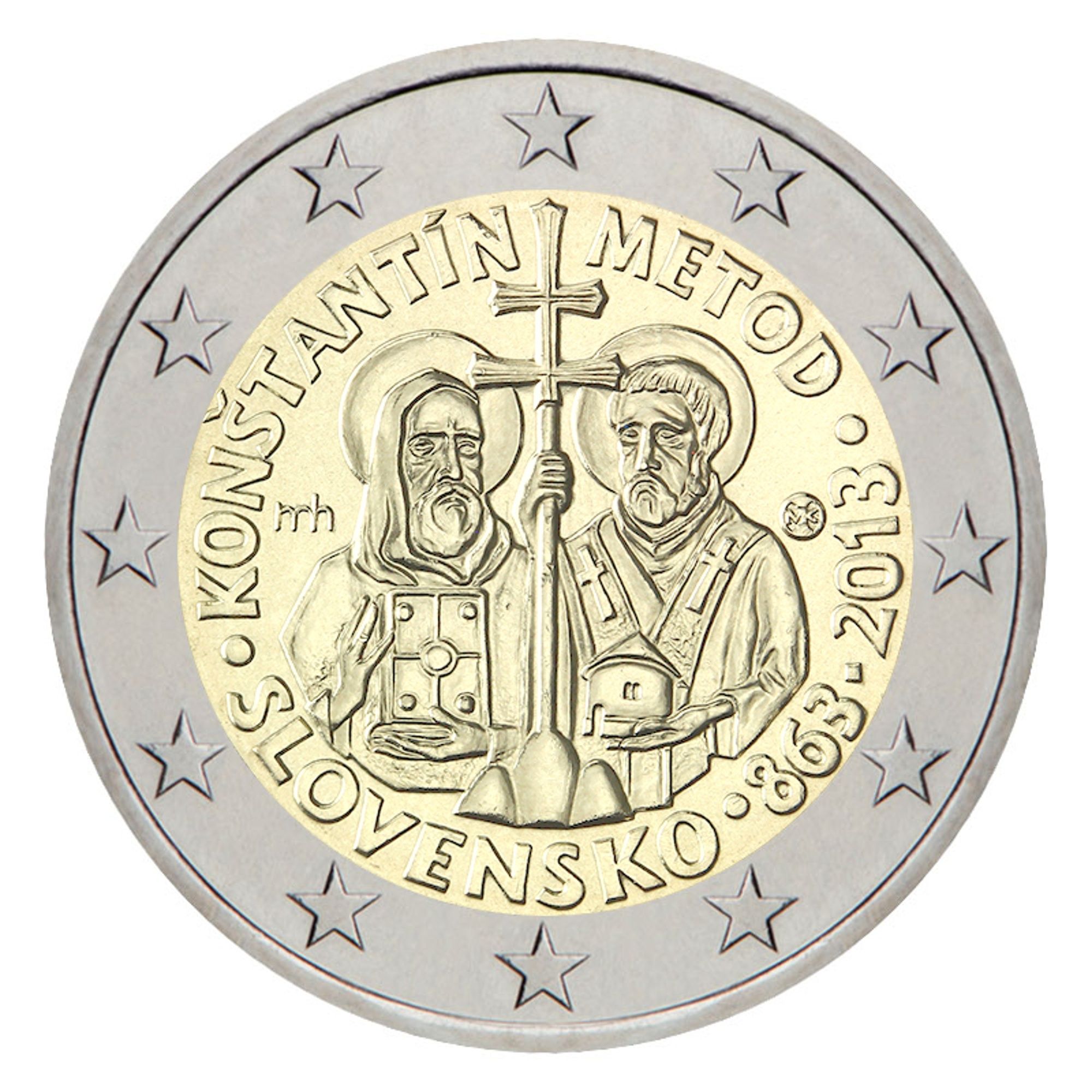 Монета с КИРИЛ И МЕТОДИЙ - 2013г. / 2€ Словакия