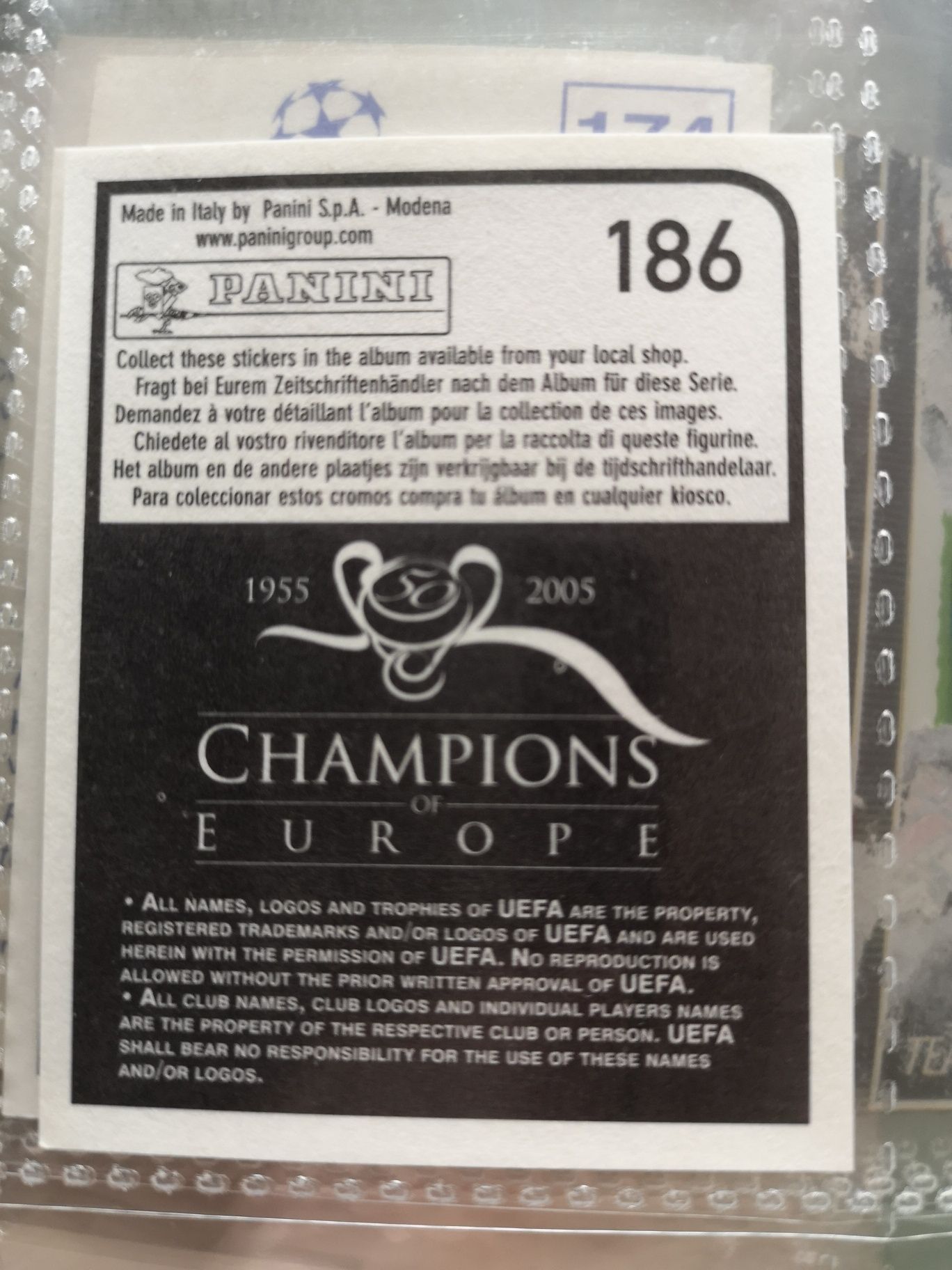 Steven Gerrard panini Raritate 1955 2005 sticker champions of Europe