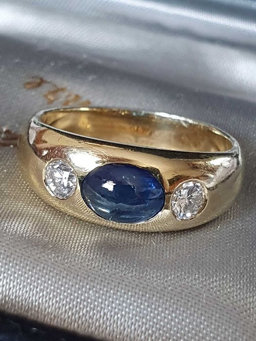 Elegant GYPSY aur cu safir CEYLON si diamante naturale VS