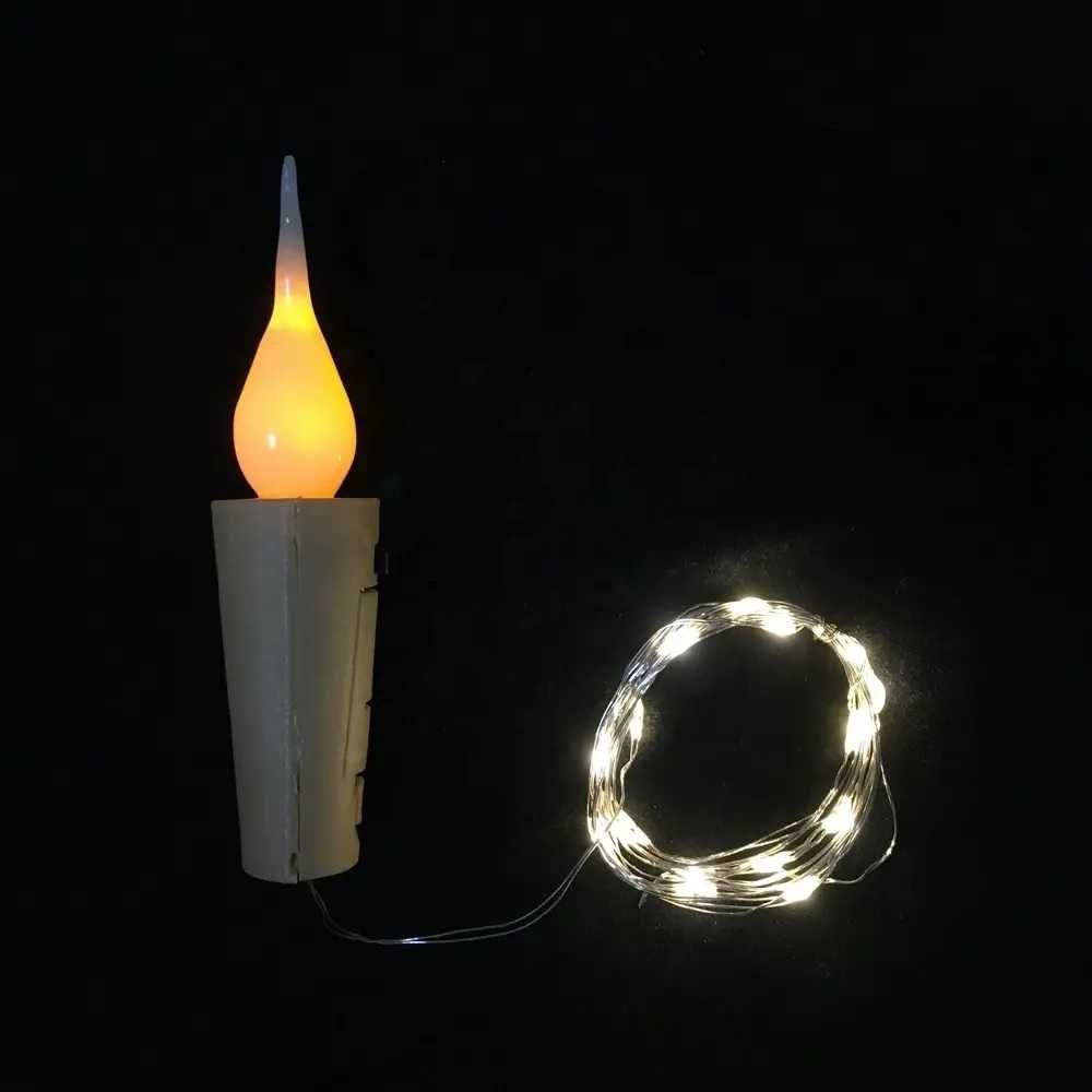 Светодиодная праздничная свеча с гирляндой