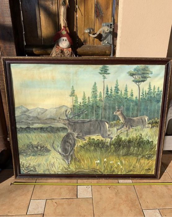 Tablou mare pictat in ulei pe panza. 110x90cm