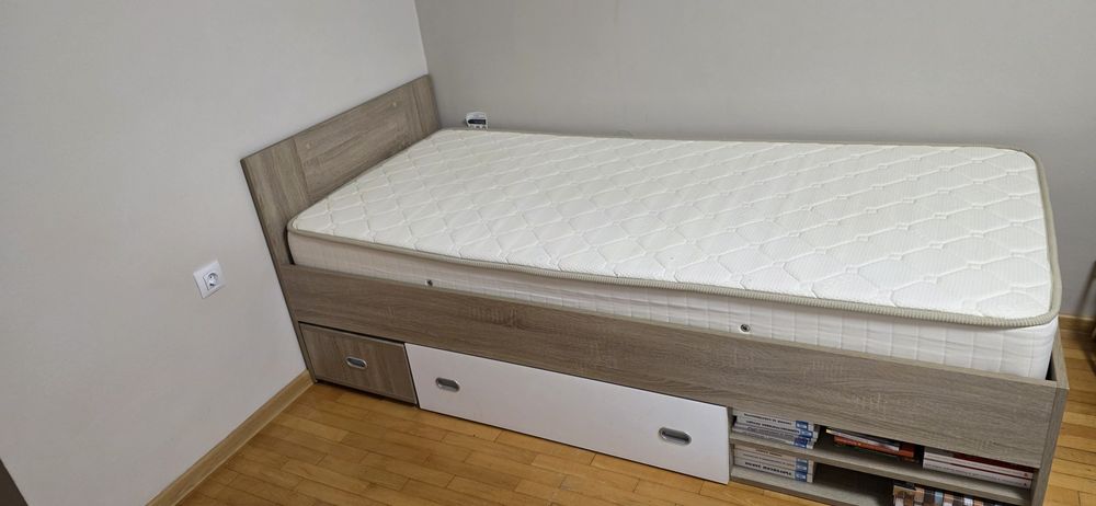 Единично легло с двулицев матрак Ted