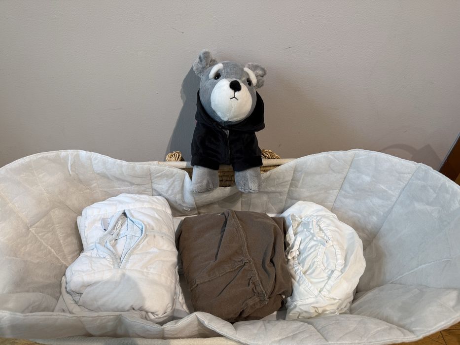 Бабешка плетена кошница (до 6 м) Moses basket + комплекти чаршафи