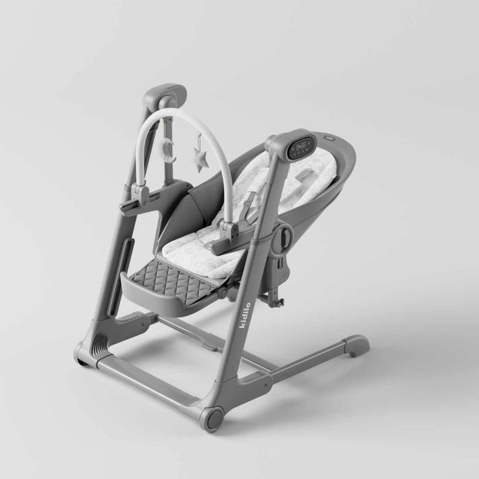 Detskiy elektronniy kacheli stulchik shezlong 3v1