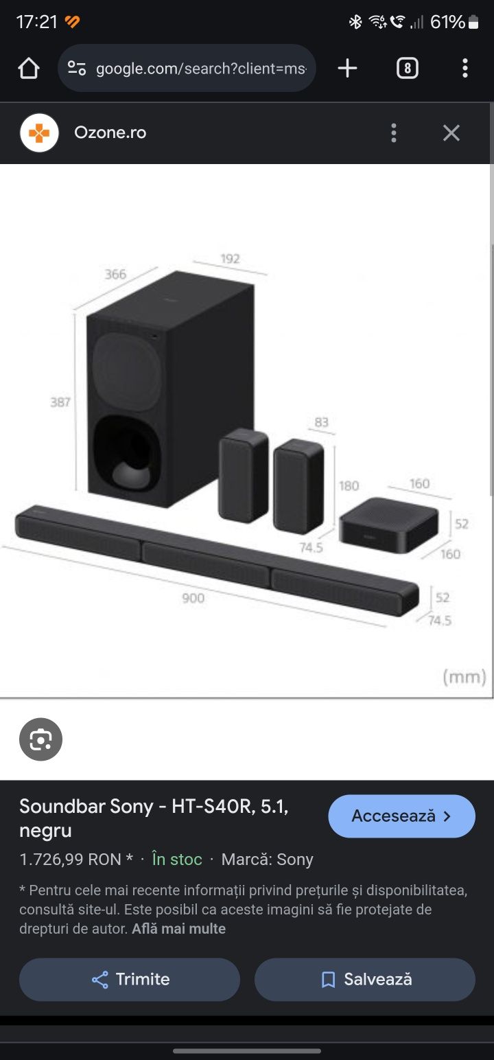 Soundbar Sony ht s40r nou