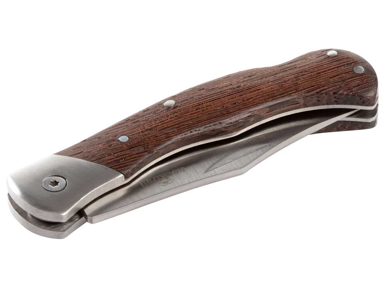 Briceag cu maner de lemn si teaca, cuțit, nou, realizat in Germania