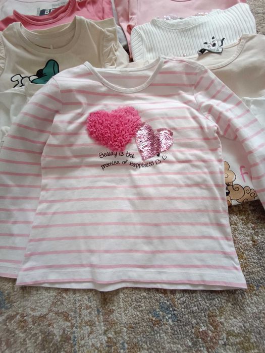 17 броя Памучни блузки за момиче -110 р-р