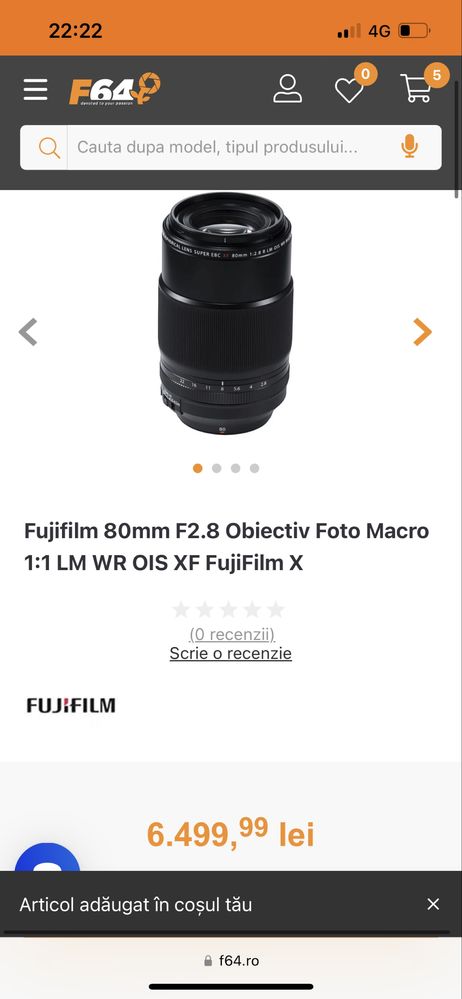 Fujifilm 80mm F2.8 Obiectiv Foto Macro 1:1 LM WR OIS XF FujiFilm X
