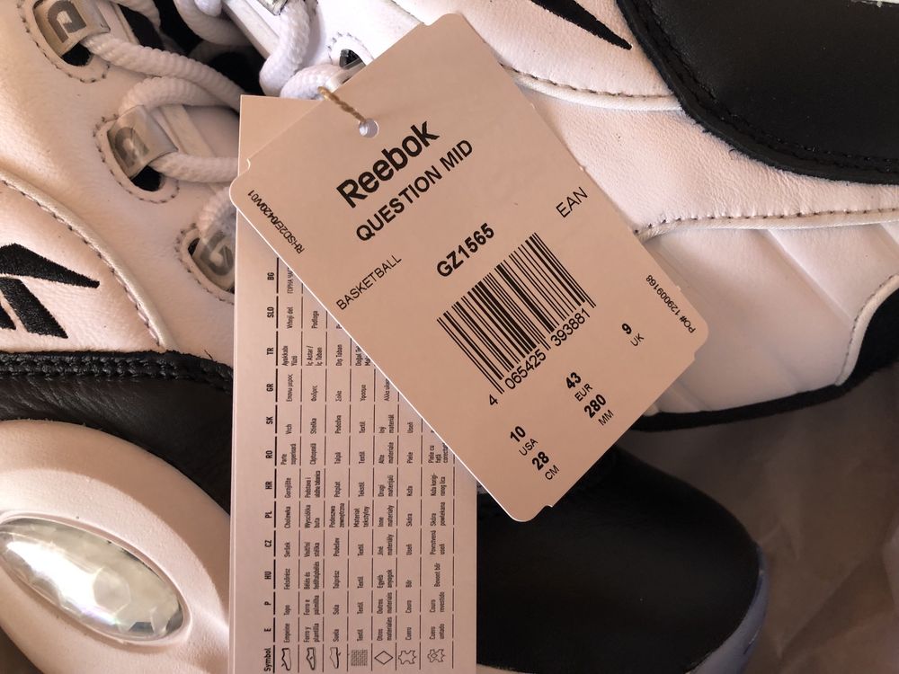Reebok X Tyrrell Winston Question Mid Allen Iverson 42,5/27,5см