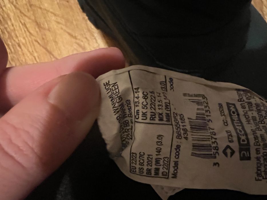 cizme de zapada warm decathlon marime 22-23 (13.4-14cm)