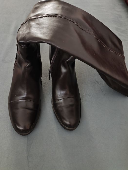 Сапоги, длинные, коричневые