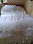Cuvertura de pat din bumbac cu broderie, alb, Alba